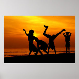 Having Fun At Sunset Poster