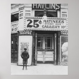 Havlins Theater, 1910. Vintages Foto Poster