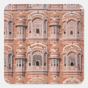 Hawa Mahal (Palast der Winde), Jaipur Quadratischer Aufkleber