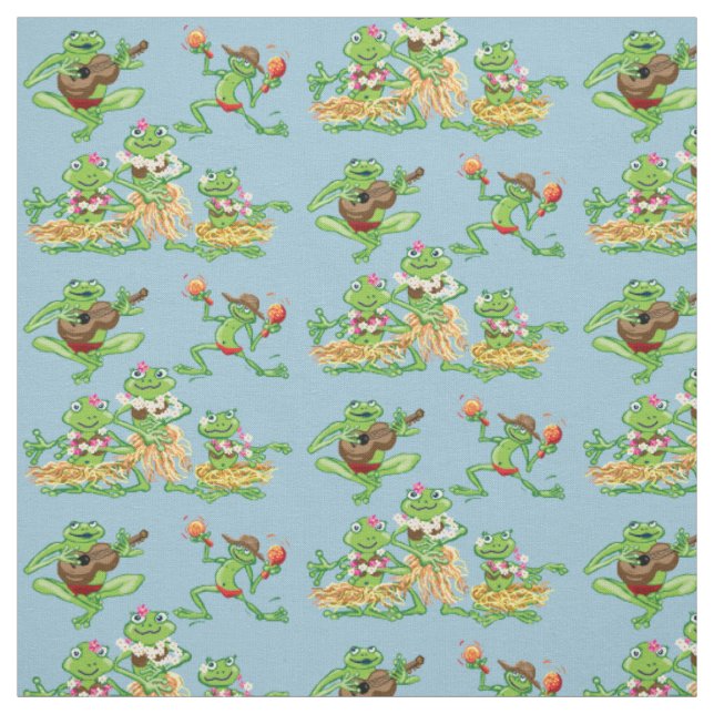 Hawaian frogs Hula girls Stoff (Muster)