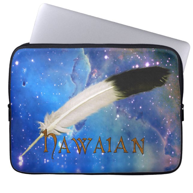 HAWAIAN Nation & Feather Outdoor-Space-Laptop-Sieb Laptopschutzhülle (Vorderseite)