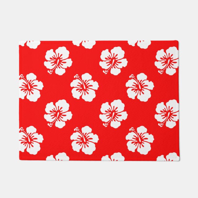 Hawaien-Hibiscus-Motiv Fußmatte (Vorderseite)