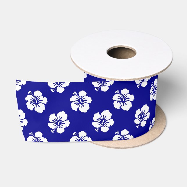 Hawaïen-Hibiscus-Motiv Satinband (Spule)