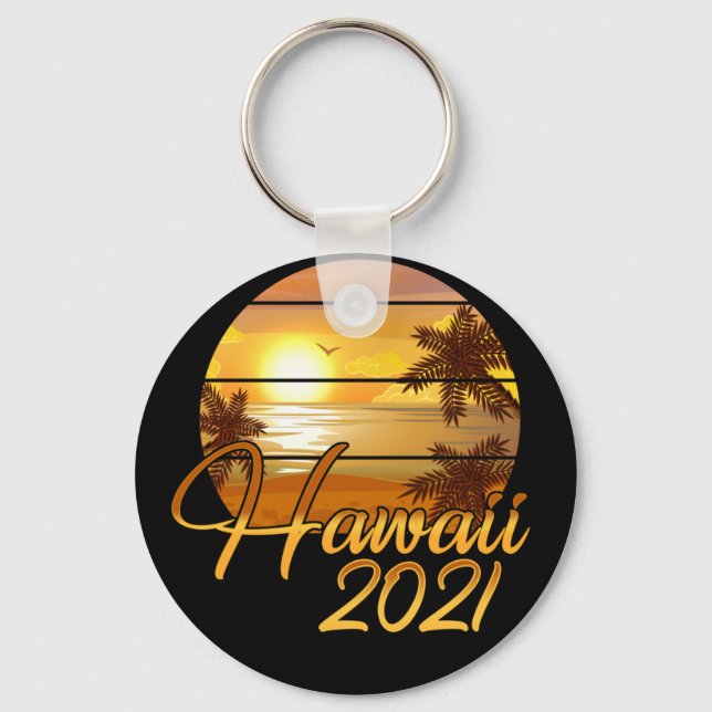 Hawaii 2021 Hawaiianischer Familienurlaub Matching Schlüsselanhänger (Vorderseite)