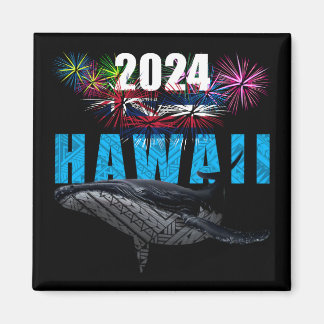 HAWAII 2024 POLYNESISCHE TRIBAL HUMPBACK FIREWORKS MAGNET
