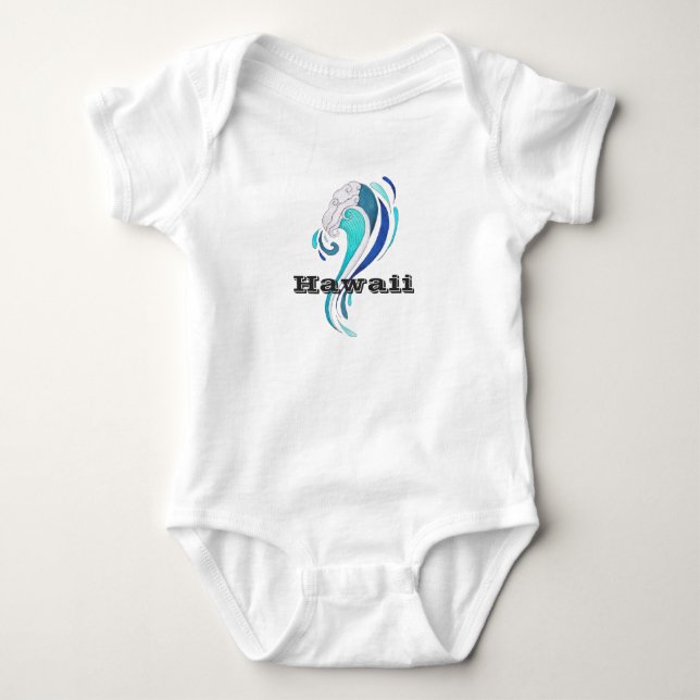 Hawaii Abstrakt Big Wave Baby Strampler (Vorderseite)