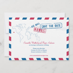 Hawaii Air Mail Wedding speichern das Datum Save The Date