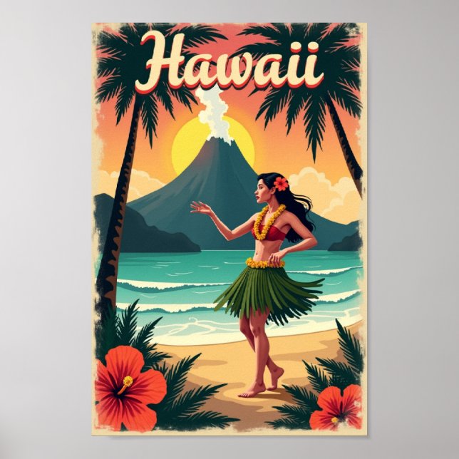 Hawaii Aloha Adventure – Retro Island Escape Poster (Vorne)