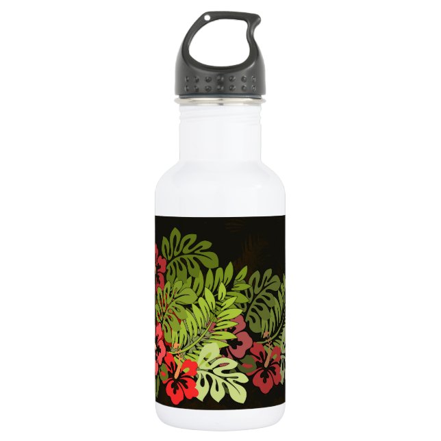 Hawaii Aloha Blume Art Print Edelstahlflasche (Vorderseite)