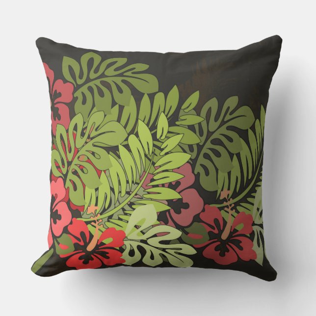 Hawaii Aloha Blume Art Print Kissen Für Draußen (Vorderseite)