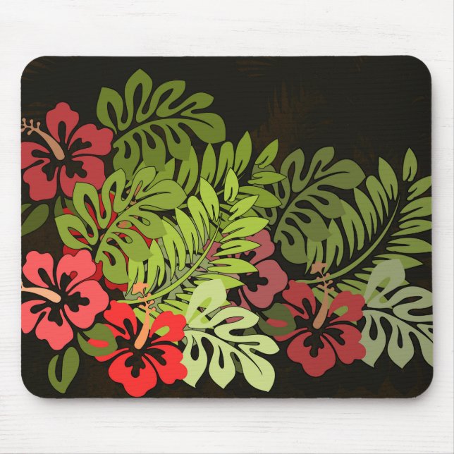 Hawaii Aloha Blume Art Print Mousepad (Vorne)
