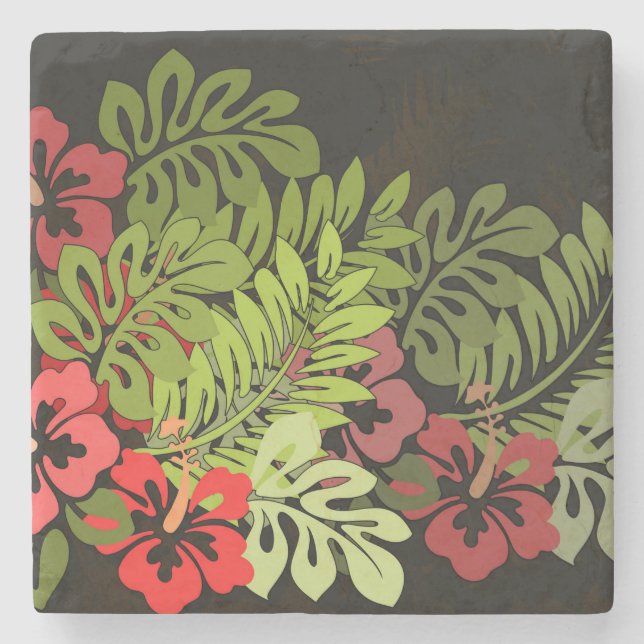 Hawaii Aloha Blume Art Print Steinuntersetzer (Vorderseite)