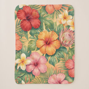 Hawaii Aloha Dekorative Blumen Muster Sherpadecke