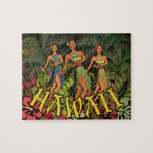 Hawaii Aloha Palm Hula Art Design