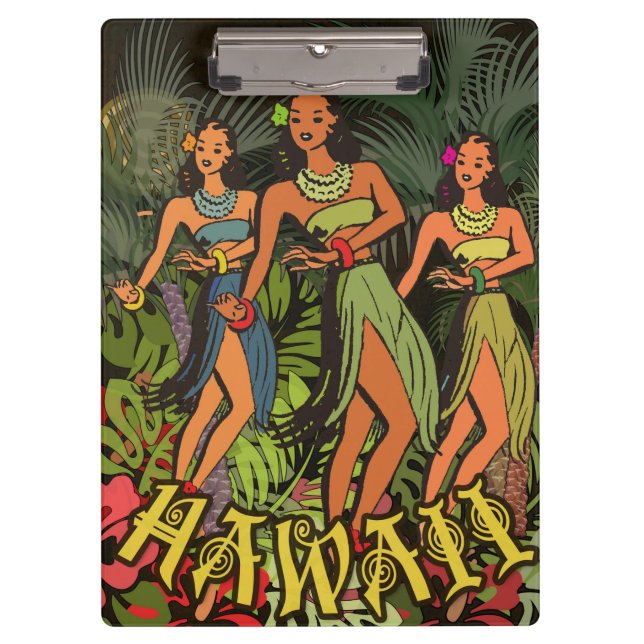 Hawaii Aloha Palm Hula Art Design Klemmbrett (Vorderseite)