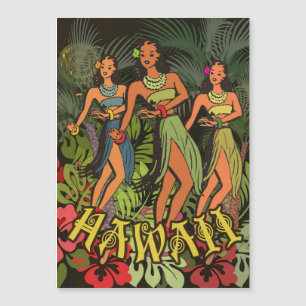 Hawaii Aloha Palm Hula Art Design Magnetkarte