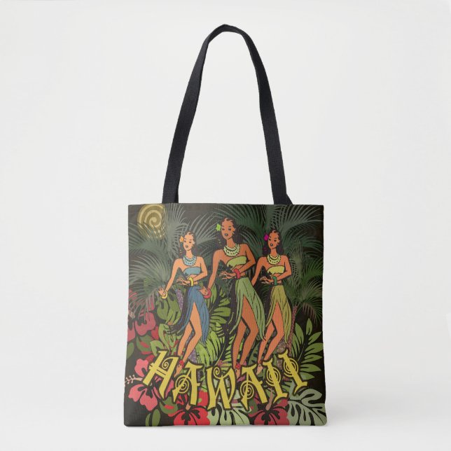 Hawaii Aloha Palm Hula Art Design Tasche (Vorderseite)