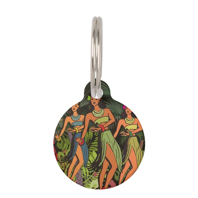 Hawaii Aloha Palm Hula Art Design Tiernamensmarke (Vorderseite)