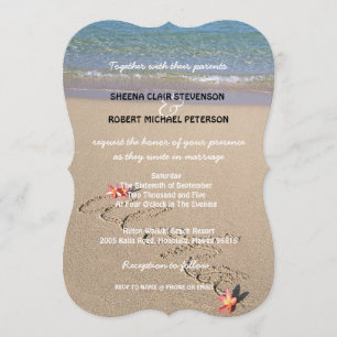 Hawaii Aloha Plumeria-Blumen-Strand-Hochzeit lädt Einladung