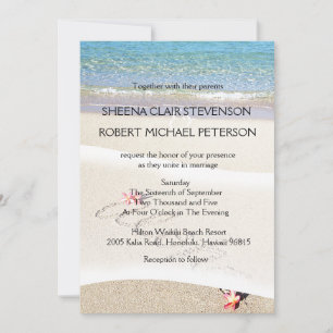 Hawaii Aloha Plumeria Flower Beach Invitations de 