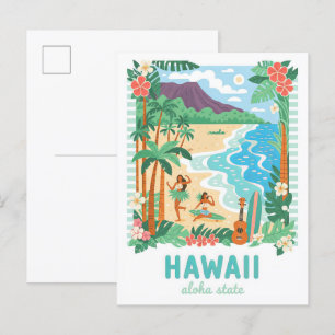 Hawaii Aloha Staat USA Sommer Reise Postkarte