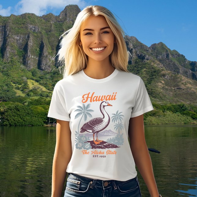 Hawaii Aloha State Goose Graphic  Tri-Blend Shirt (Von Creator hochgeladen)