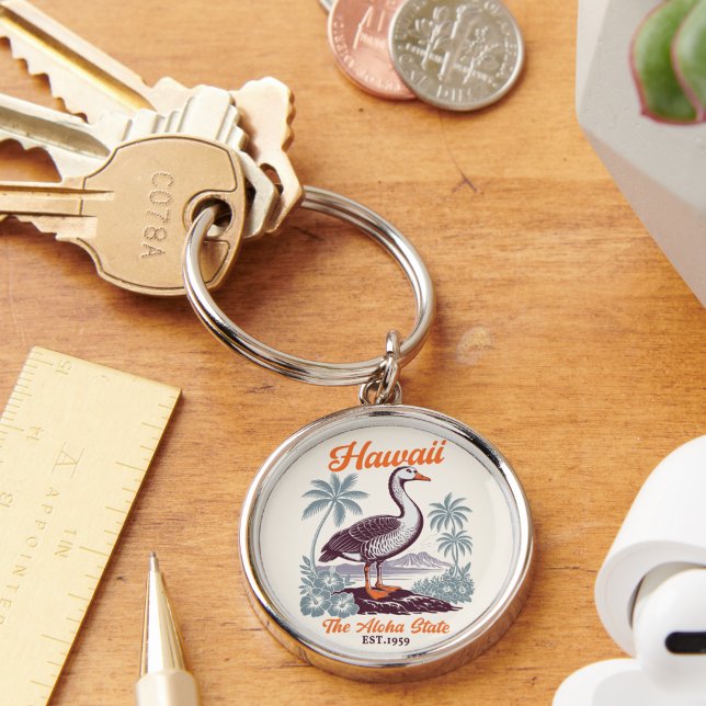 Hawaii Aloha State Vintage Goose Graphic  Schlüsselanhänger (Von Creator hochgeladen)