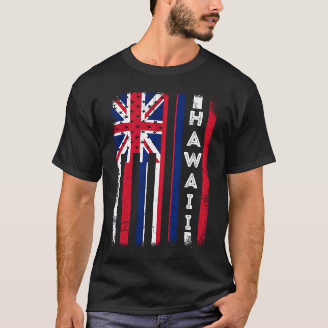 Hawaii American Flag Zuhause Staat der Hawaii Flag T-Shirt (Vorderseite)