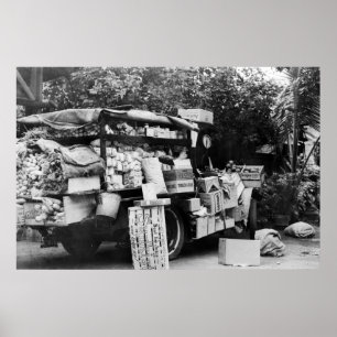 Hawaii - Ansicht eines gebürtigen Gemüselastwagens Poster