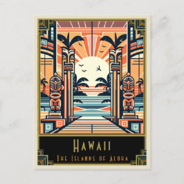 Hawaii | Art Deco Postkarte