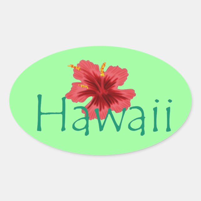 Hawaii-Aufkleber Ovaler Aufkleber (Vorderseite)