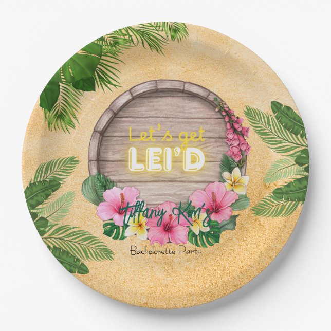 Hawaii Bachelorette Party Pappteller (Vorderseite)