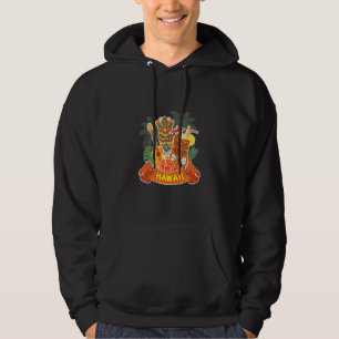Hawaii Beach Cocktail Ananas Totem Guitar Party Hoodie
