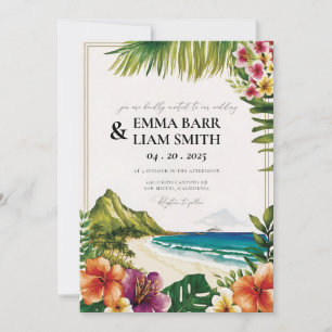 HAWAII Beach Faire-part de mariage tropicale