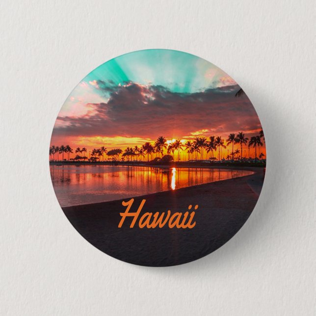 Hawaii Beach Hawaiianische Inseln Button (Vorderseite)
