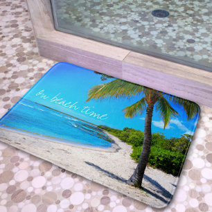 Hawaii Beach Palm Tree Sand Foto on Beach Time Badematte