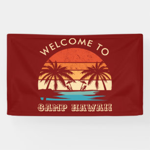 Hawaii Beach Party Retro Sonnenuntergang Banner