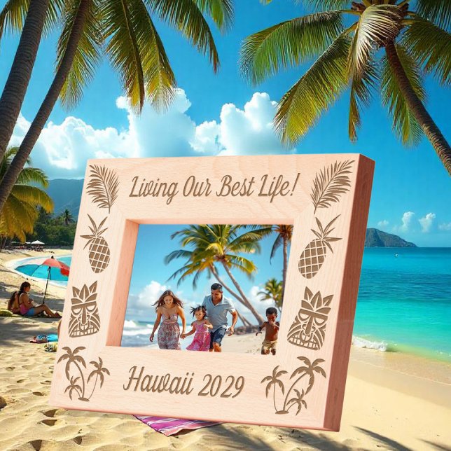 Hawaii Beach Summer Vacation Beach Hawaiian Themed Geätzte Rahmen (Von Creator hochgeladen)