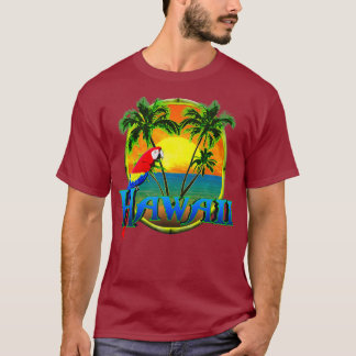 Hawaii Beach Sunset Parrot Premium T-Shirt