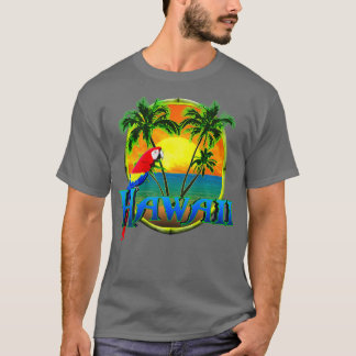 Hawaii Beach Sunset Parrot T-Shirt