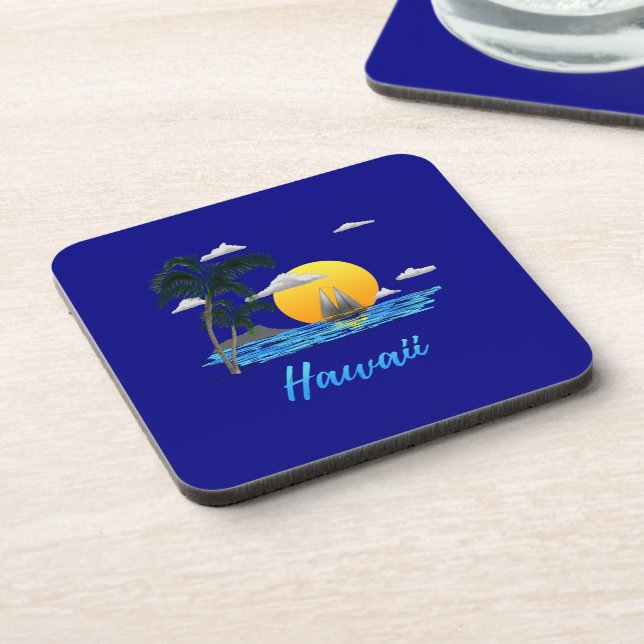 Hawaii Beach Sunset Untersetzer (Linke Seite)