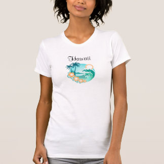 Hawaii Beach Theme Ladys Tank Tee Shirt