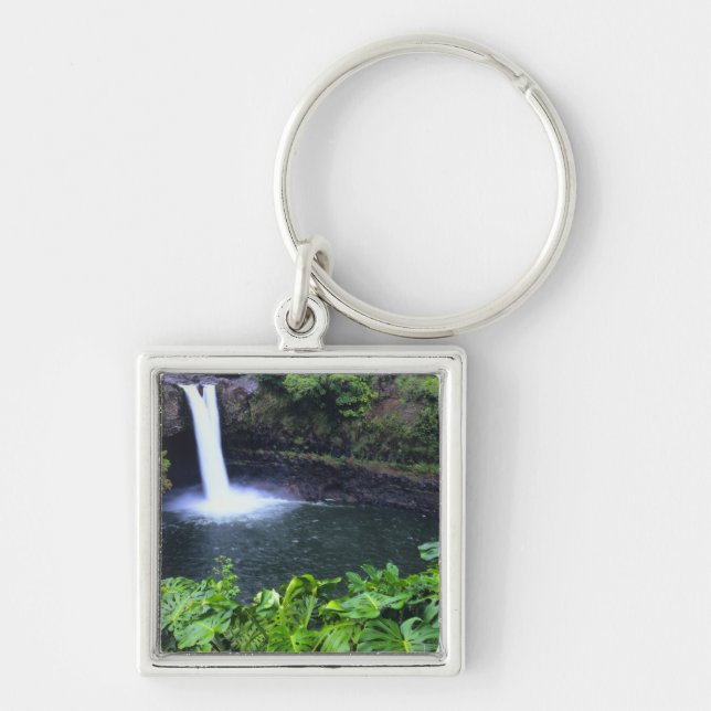 Hawaii, Big Island, Hilo, Rainbow Falls, Lush Schlüsselanhänger (Vorne)
