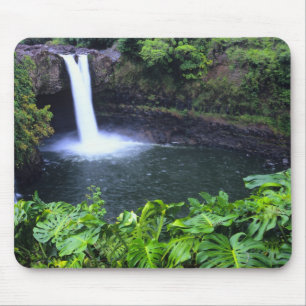 Hawaii, Big Island, Hilo, Rainbow Falls, Üppig Mousepad