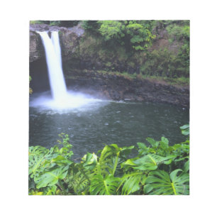Hawaii, Big Island, Hilo, Rainbow Falls, Üppig Notizblock