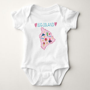Hawaii Big Island Karte Süße Pastell-Illustration  Baby Strampler