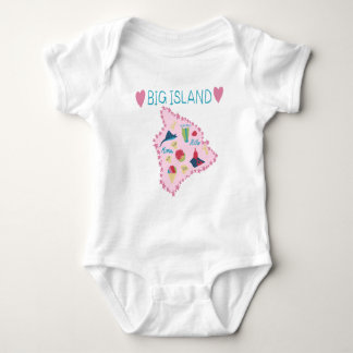 Hawaii Big Island Karte Süße Pastell-Illustration Baby Strampler