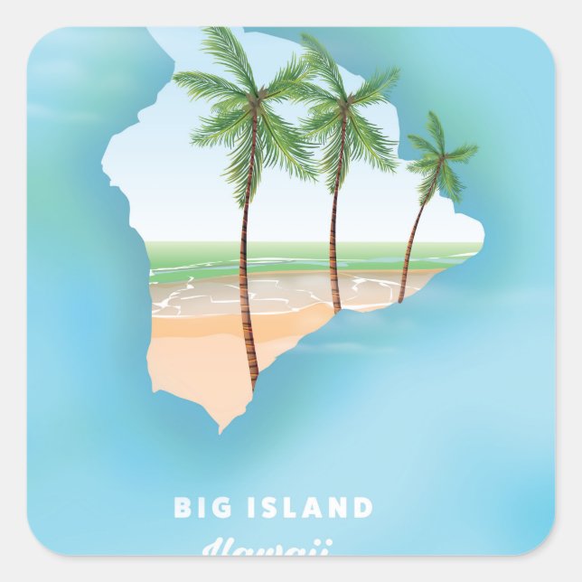 Hawaii Big Island Quadratischer Aufkleber (Vorderseite)