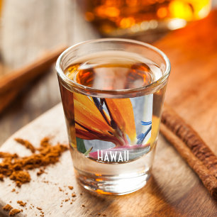 Hawaii Bird of Paradise Pflanze Floral Schnapsglas
