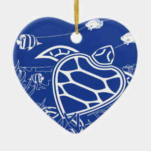 Hawaii Blue Turtle Keramik Ornament